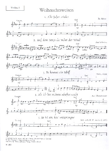 Vorderes Coverbild Weihnachtsweisen für Streichquartett