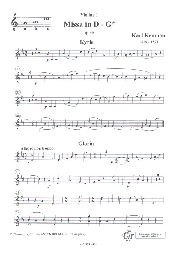 Vorderes Coverbild Messe in D - G op.96 