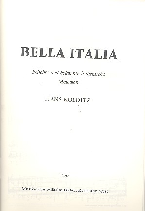 Vorderes Coverbild Bella Italia: Beliebte und