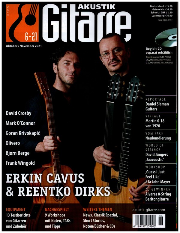 Vorderes Coverbild Akustik-Gitarre 6/2021 (Oktober/November)