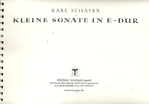 Vorderes Coverbild Kleine Sonate E-Dur