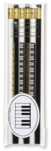 Vorderes Coverbild Bleistiftset Tastatur Schwarz - Weiss (6 Bleistifte)