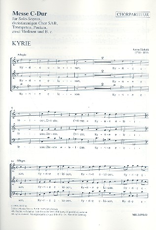 Vorderes Coverbild Messe C-Dur