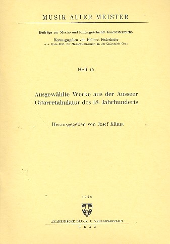 Vorderes Coverbild Ausgewählte Werke aus der Auseer