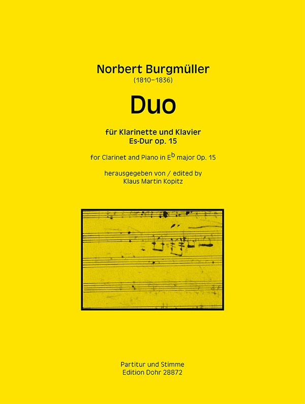 Vorderes Coverbild Duo Es-Dur op.15 für Klarinette