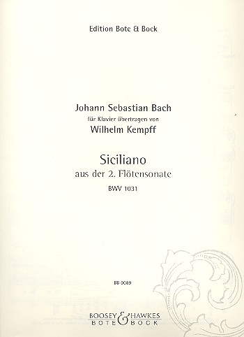Vorderes Coverbild Siciliano aus der 2. Flötensonate BWV1031