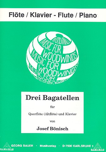 Vorderes Coverbild 3 Bagatellen für Flöte (Altflöte)
