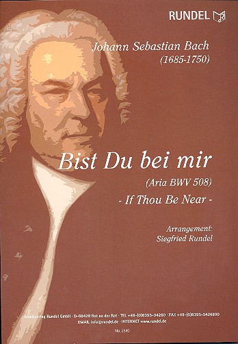 Vorderes Coverbild Bist du bei mir BWV508 für Blasorchester