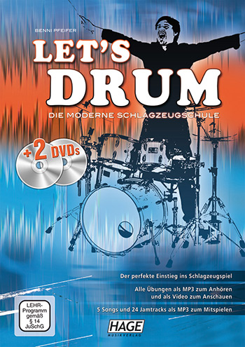 Vorderes Coverbild Let's drum (+2 DVD's) für Schlagzeug