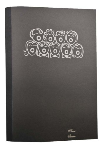 Vorderes Coverbild Notenmappe Sänger schwarz Karton