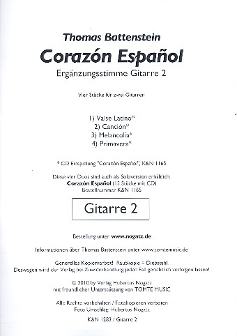 Vorderes Coverbild Corazón espanol (+CD) für Gitarre