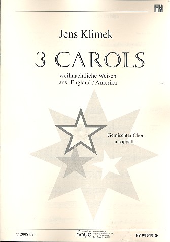 Vorderes Coverbild 3 Carols für gem Chor a cappella