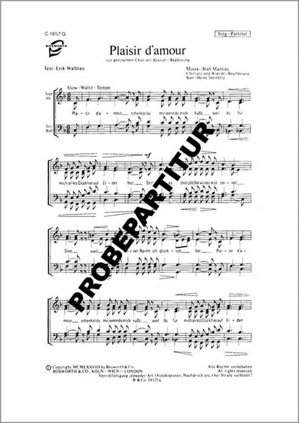 Vorderes Coverbild Plaisir d'amour