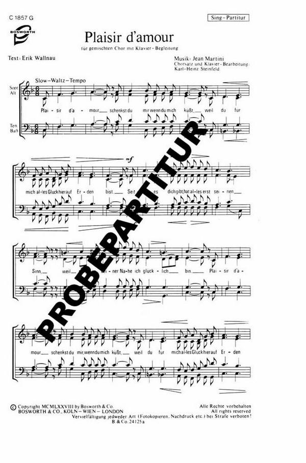 Vorderes Coverbild Plaisir d'amour