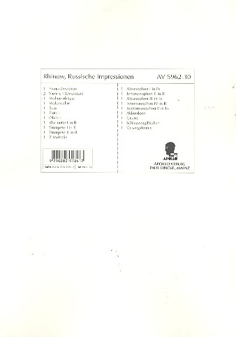 Vorderes Coverbild Russische Impressionen (Medley)