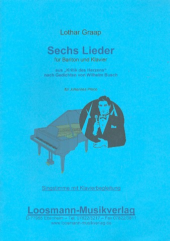 Vorderes Coverbild 6 Lieder . für Bariton und Klavier