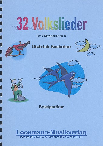 Vorderes Coverbild 32 Volkslieder: für 3 Klarinetten