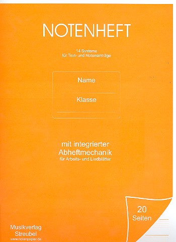 Vorderes Coverbild Notenheft 14 Systeme Din A4 hoch