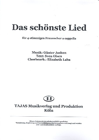 Vorderes Coverbild Das schönste Lied für Frauenchor (SSAA)