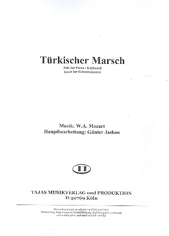 Vorderes Coverbild Türkischer Marsch für Klavier (B-Instrumente)