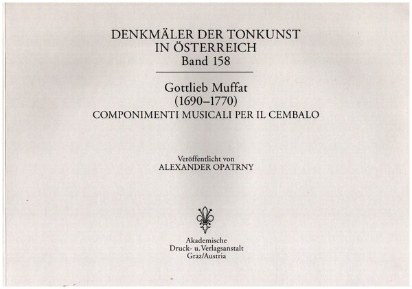 Vorderes Coverbild Gottlieb Muffat (1690-1770) : componimenti musicali