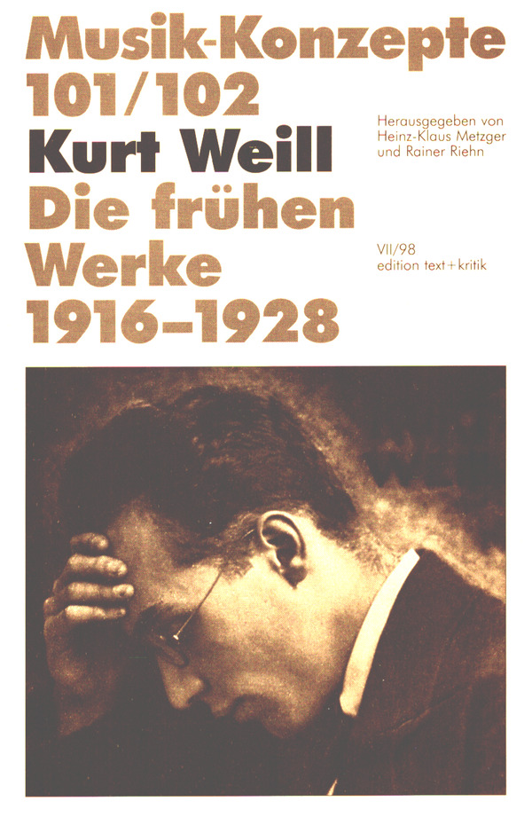 Vorderes Coverbild Kurt Weill Die frühen Werke