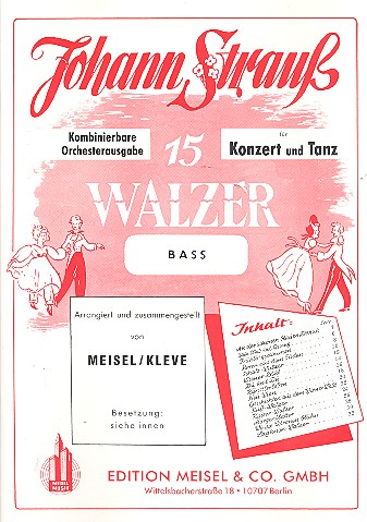 Vorderes Coverbild 15 Walzer für Konzert und Tanz