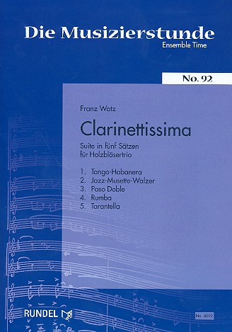 Vorderes Coverbild Clarinettissima - Suite in 5 Sätzen