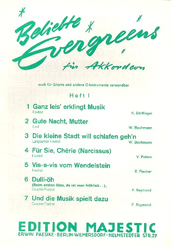 Vorderes Coverbild Beliebte Evergreens Band 1