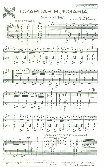 Vorderes Coverbild Czardas Hungaria