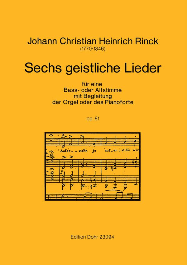 Vorderes Coverbild 6 geistliche Lieder op.81