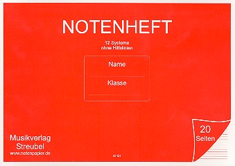 Vorderes Coverbild Notenheft Din A5 quer 6 Systeme ohne Hilfslinien