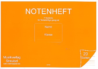 Vorderes Coverbild Notenheft Din A5 quer 7 Systeme
