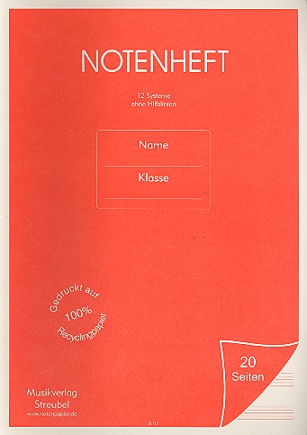 Vorderes Coverbild Notenheft 12 Systeme ohne Hilfslinien