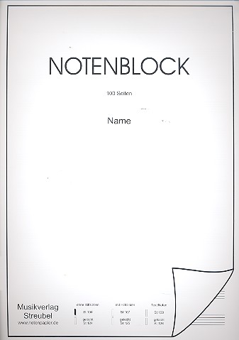 Vorderes Coverbild Notenblock 12 Systeme ohne Hilfslinien