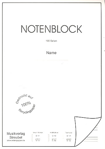 Notenblock 14 Systeme mit Lineatur für Texteinträge