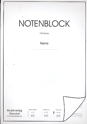 Notenblock 14 Systeme mit Lineatur für Texteinträge