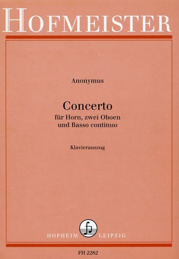 Vorderes Coverbild Konzert für Horn, 2 Oboen und Bc