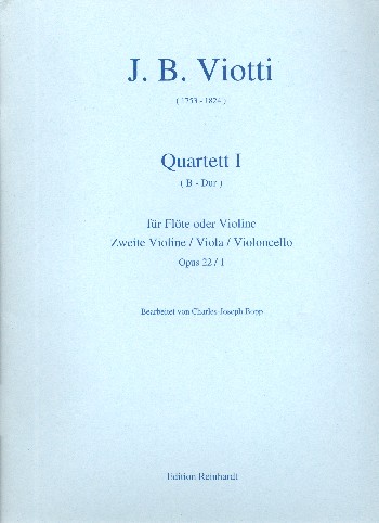 Vorderes Coverbild Quartett B-Dur op.22,1 für Flöte