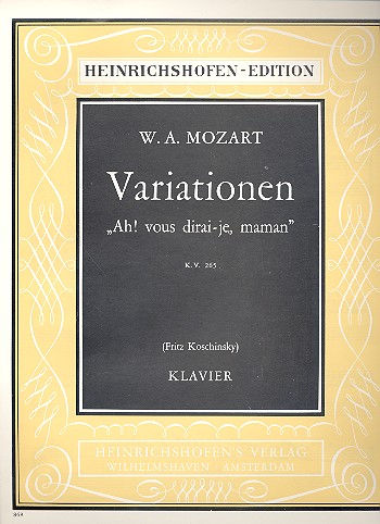 Vorderes Coverbild Variationen über "Ah! vou dirai-je, maman" KV265 