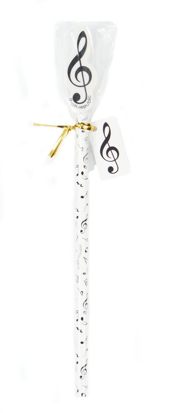 Vorderes Coverbild Bleistift mit Radiergummi Violinschlüssel weiß