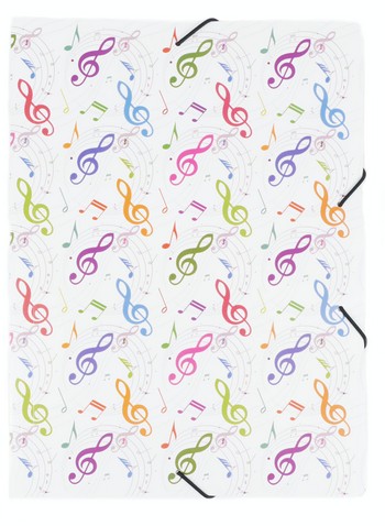 Vorderes Coverbild Gummizugmappe Violinschlüssel Din A4 bunt