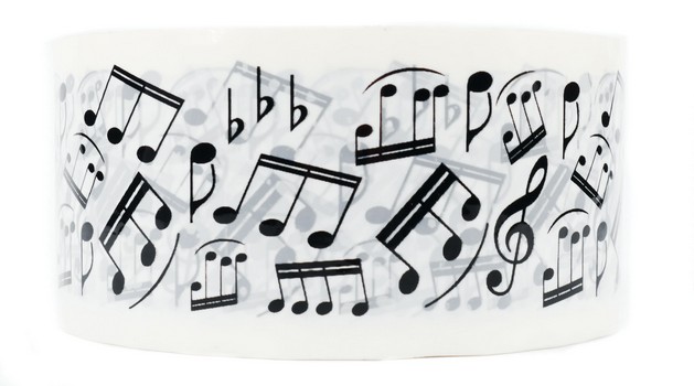 Vorderes Coverbild Klebeband Noten weiß ca. 66 Meter 5 cm breit
