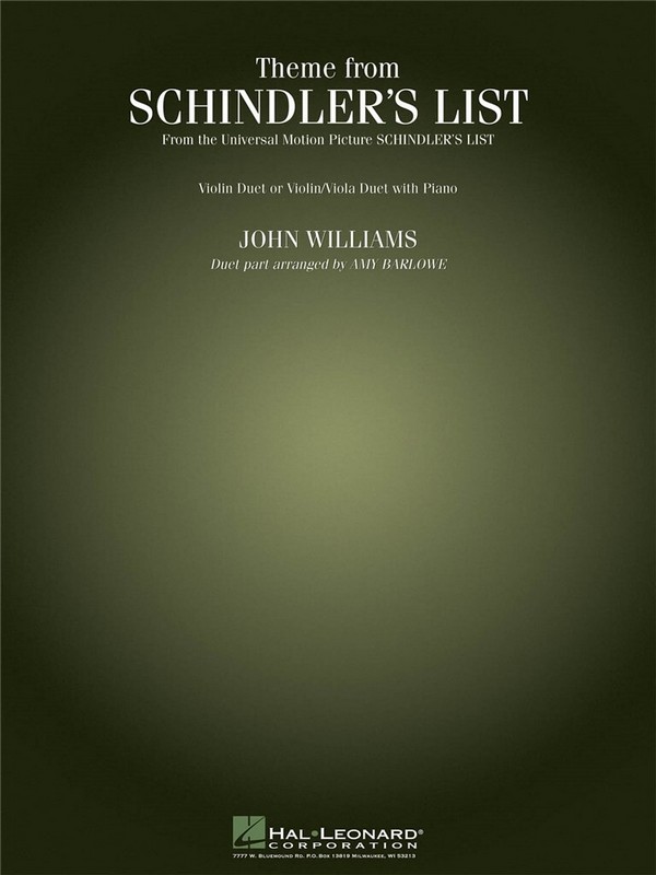 Vorderes Coverbild Theme from Schindler's List: