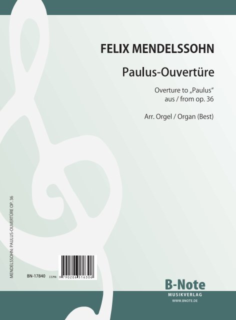 Vorderes Coverbild Ouverture zu 'Paulus' (Wachet auf, ruft uns die Stimme) op.36
