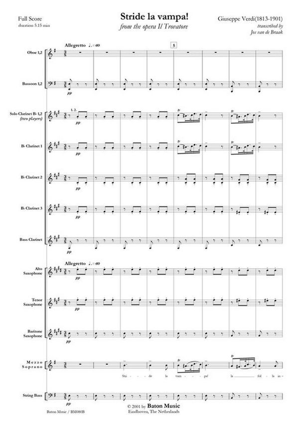 Vorderes Coverbild Giuseppe Verdi, Stride la vampa! from the Opera Il Trovatore