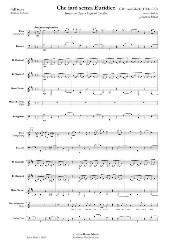 Vorderes Coverbild Christoph Willibald Gluck, Che farò senza Euridice