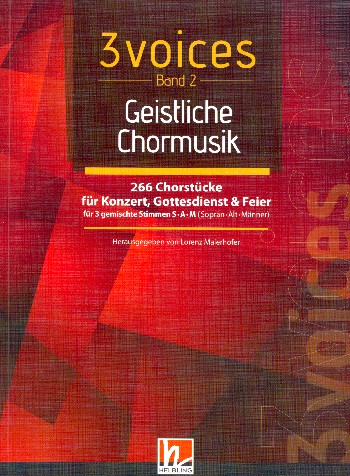 Vorderes Coverbild 3 Voices Band 2 - Geistliche Chormusik