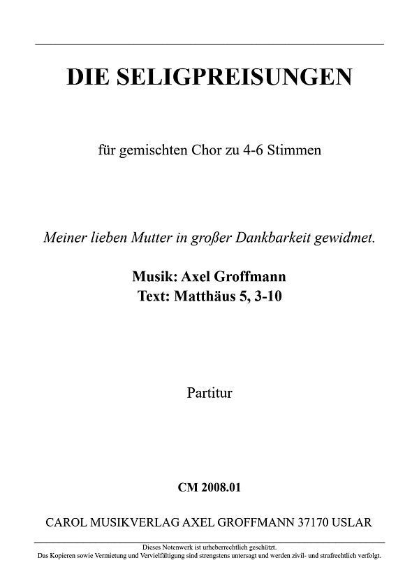 Vorderes Coverbild Die Seligpreisungen