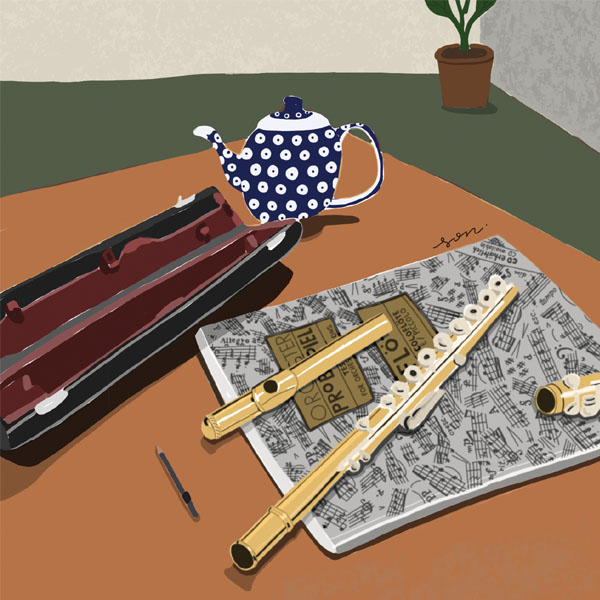 Vorderes Coverbild Practice Room Postcard Flöte